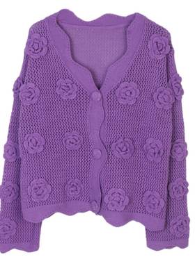 设计感立体玫瑰绣花long sleeves knit 衫女早秋年new loose vers