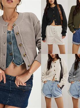 2025autumn and winternewtemuwomens clothing时尚loose开衫knit