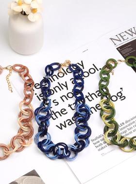 accessories acrylic 圆环clavicle chain 项饰女minimalist fash