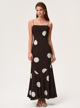 women's clothing French 波点收腰fashion sexy  dress  straps