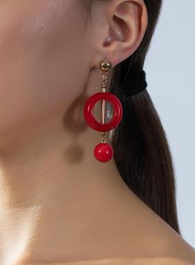 新款小香风rotundity 立体acrylic 耳环 creativity minimalist