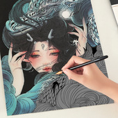 国潮刮刮画纸A3八开儿童手工diy古风中国风创意生日礼物成人减压