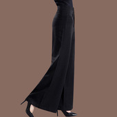 女秋新款 长裙裤 裤 垂坠厚款 皮尔卡丹高腰阔腿裤 子舞裤 裙休闲裤 长裤