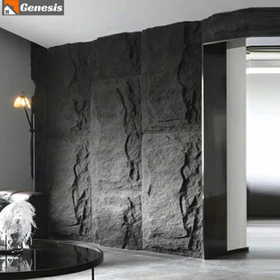 轻质pu石皮文化石电视背景墙pu石材仿真蘑菇石室内客厅别墅外墙砖