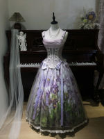 Camellia Mist lolita purple Lolita cla dress Long skirt with a large hem, blue and green champagne color dress thumbnail 3