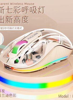 虎猫M333无线三模蓝牙2.4g可充电透明静音鼠标 游戏办公竞技家用