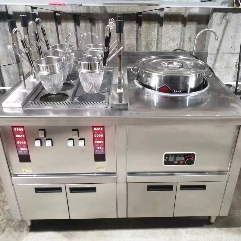 品全自动升降煮面炉商用多功能六头电热煮面机汤粉组合炉煮饺炉定_虎窝淘
