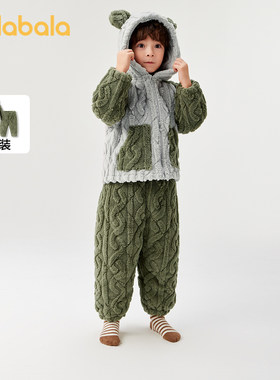 巴拉巴拉家居服套装男女童珊瑚绒