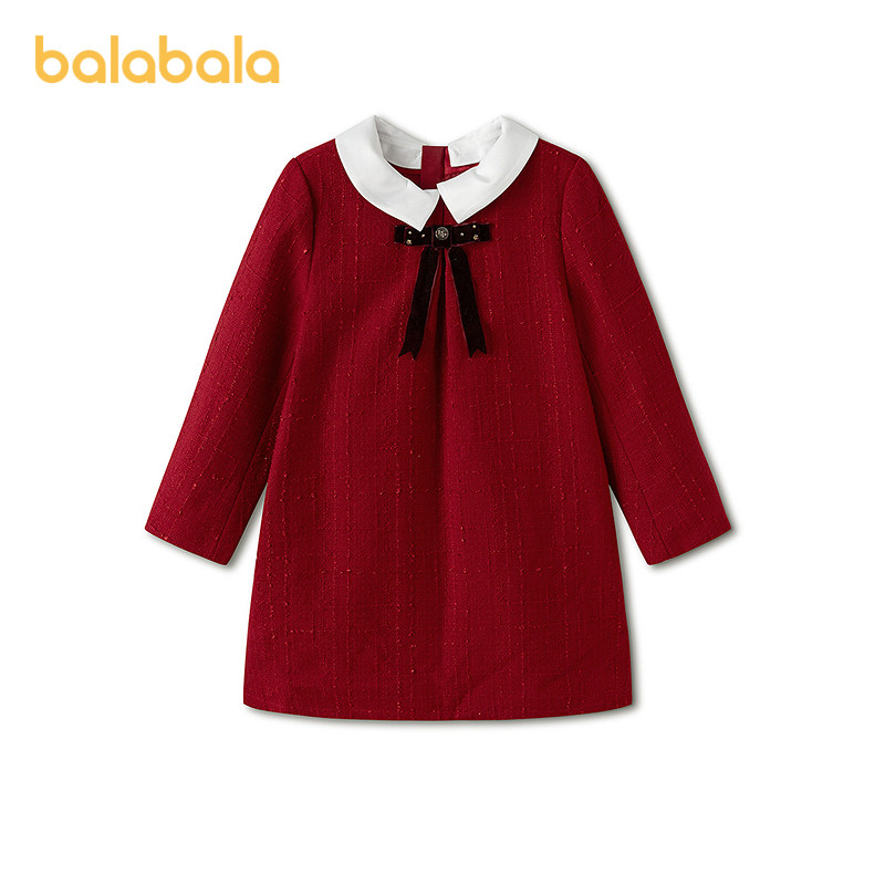 【商场同款】巴拉巴拉童装儿童连衣裙女童2026新款春装新年小香风