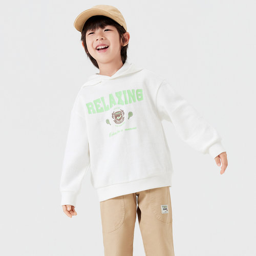 巴拉巴拉卫衣男童连帽印花学院风