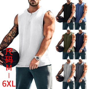 圆领宽松无袖 运动篮球背心大码 t恤男坎肩 男装 2023外贸独立站夏季