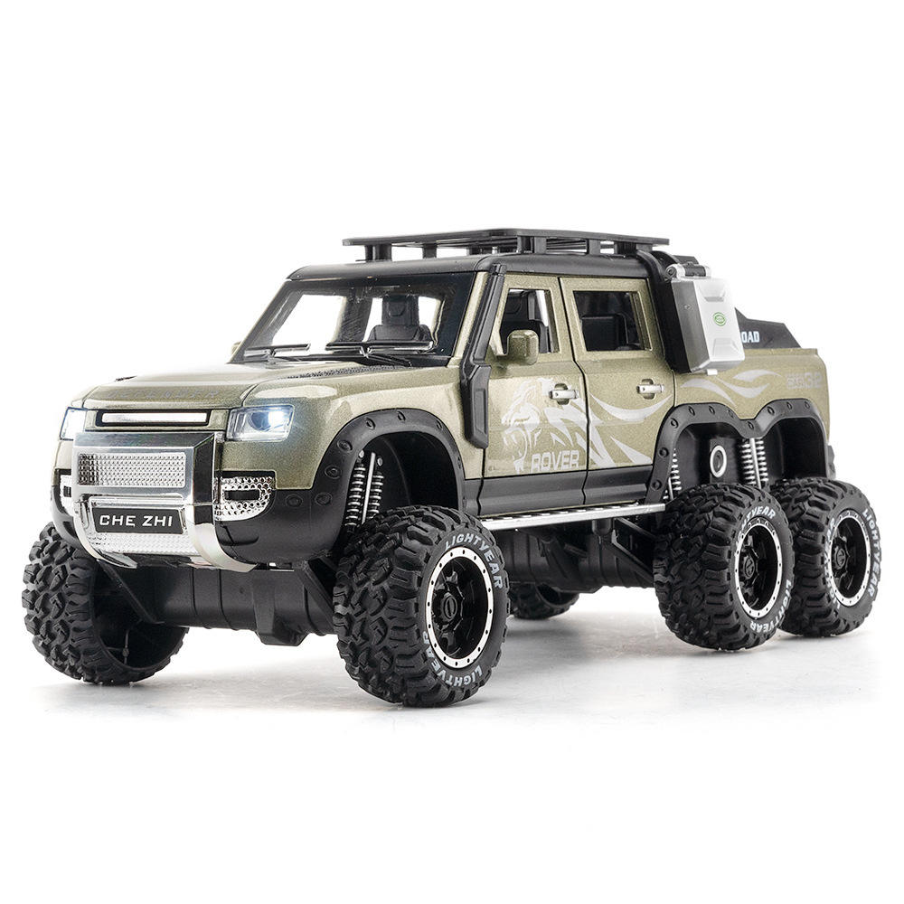 新款 仿真1比24路虎卫士6X6合金越野汽车模型摆件儿童玩具