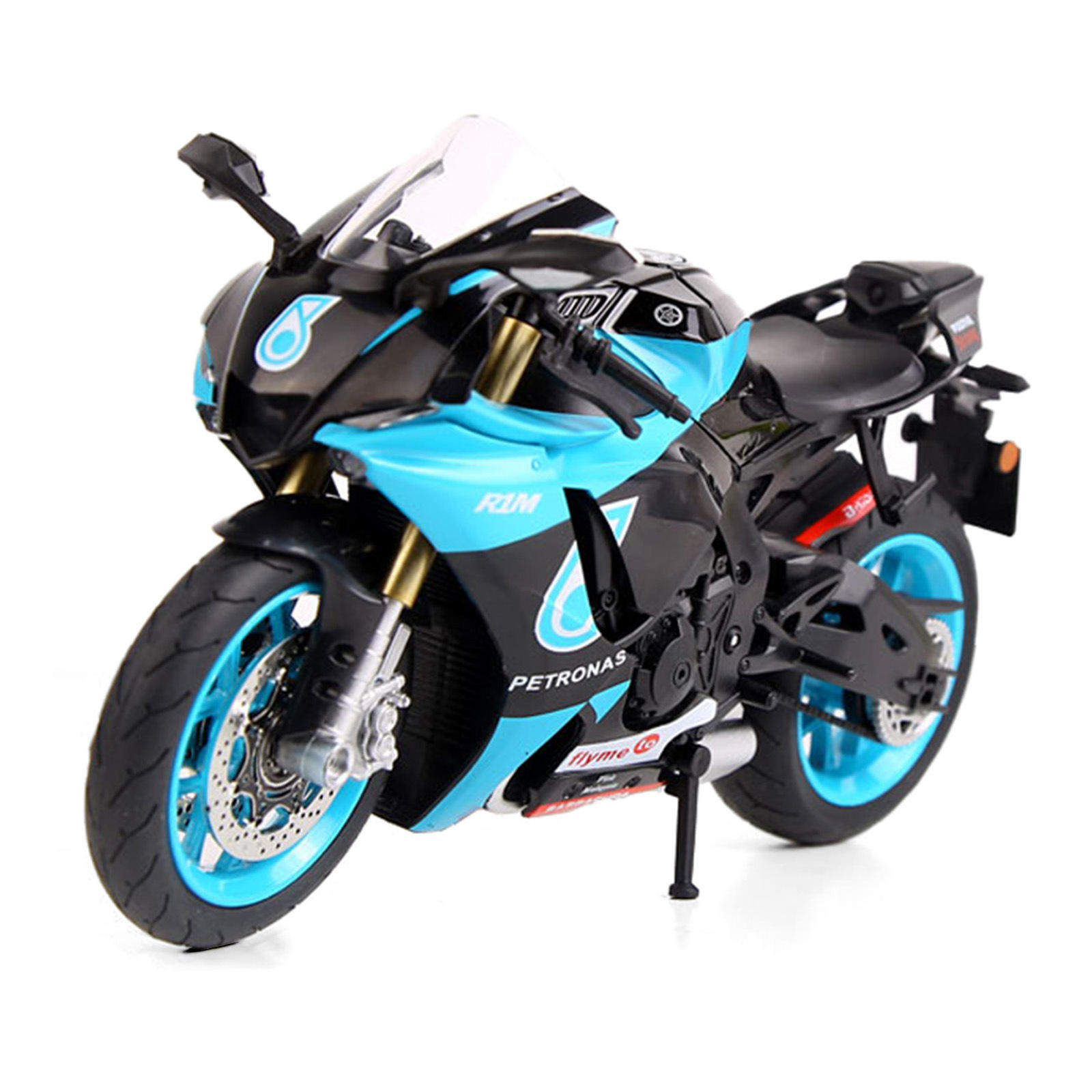 新款1:9雅马哈R1M仿真大号合金摩托车摆件机车模型避震灯光玩具批