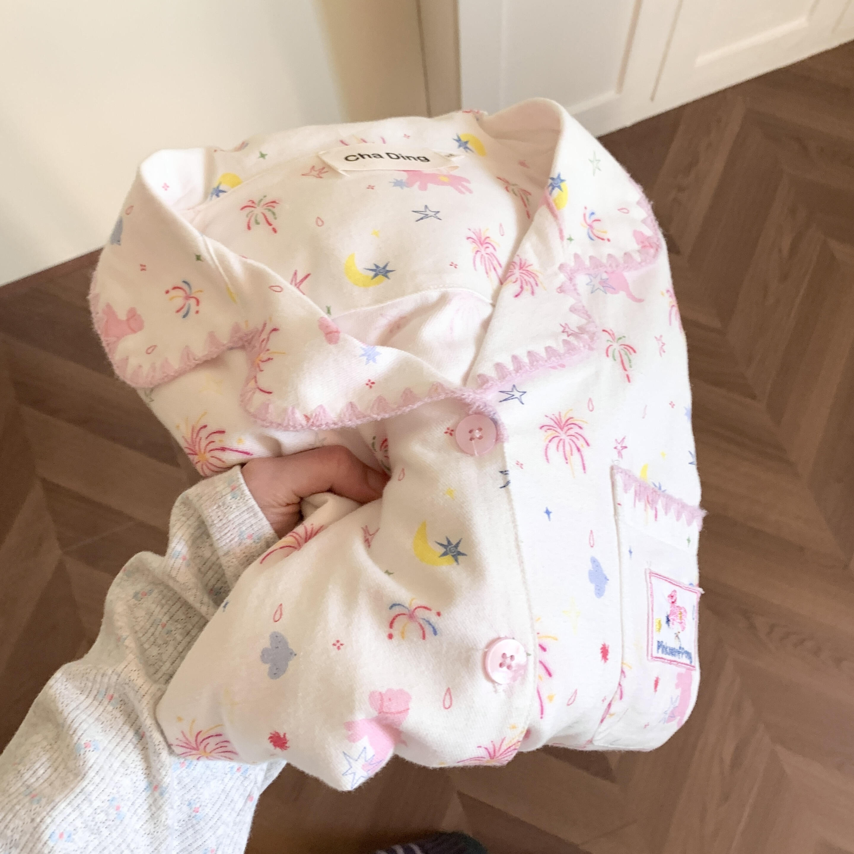 侘町2026年家居服新款烟花飞马春季卡通睡衣女长袖纯棉可外穿套装,女士内衣/男士内衣/家居服,睡衣/家居服套装,淘宝优惠券,粉丝福利购,淘宝优惠卷