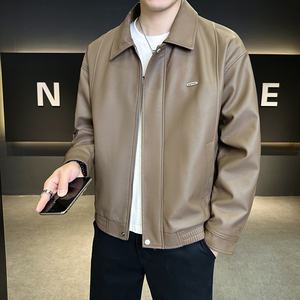 店主方皮衣男士外套2025秋装新款皮夹克男装B320-6210-P135图片