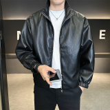 店主风皮衣男士休闲时尚百搭外套男装皮夹克B320-2510-P135，男装皮衣，电商B320