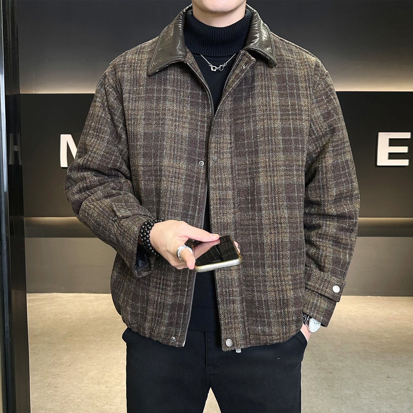 新标95绒小香风羽绒服男士2025新款外套男装B320-859240-P265,男装羽绒服,电商B320