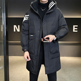 新标90绒情侣中长款羽绒服男士连帽25冬季外套男B320-896-P310，男装羽绒服，电商B320