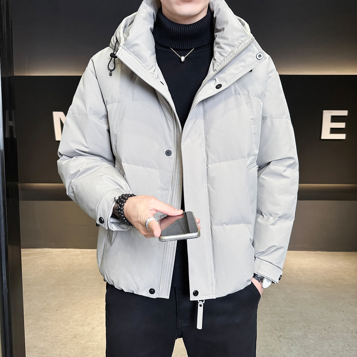 标50绒连帽羽绒服男士2025冬季新款外套男装B320-3309-P235,男装羽绒服,电商B320