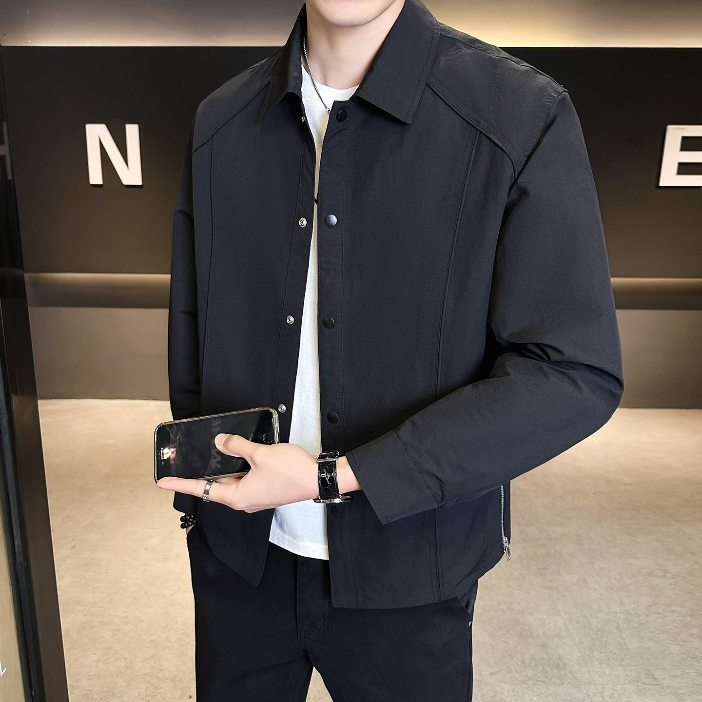 春装翻领夹克男士休闲2026新款青年外套男装B320-2617-P125，男装夹克，电商B320