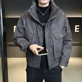 新标90绒美式皮衣羽绒服男冬季2025新款休闲外套B320-818-P305，男装皮衣，电商B320