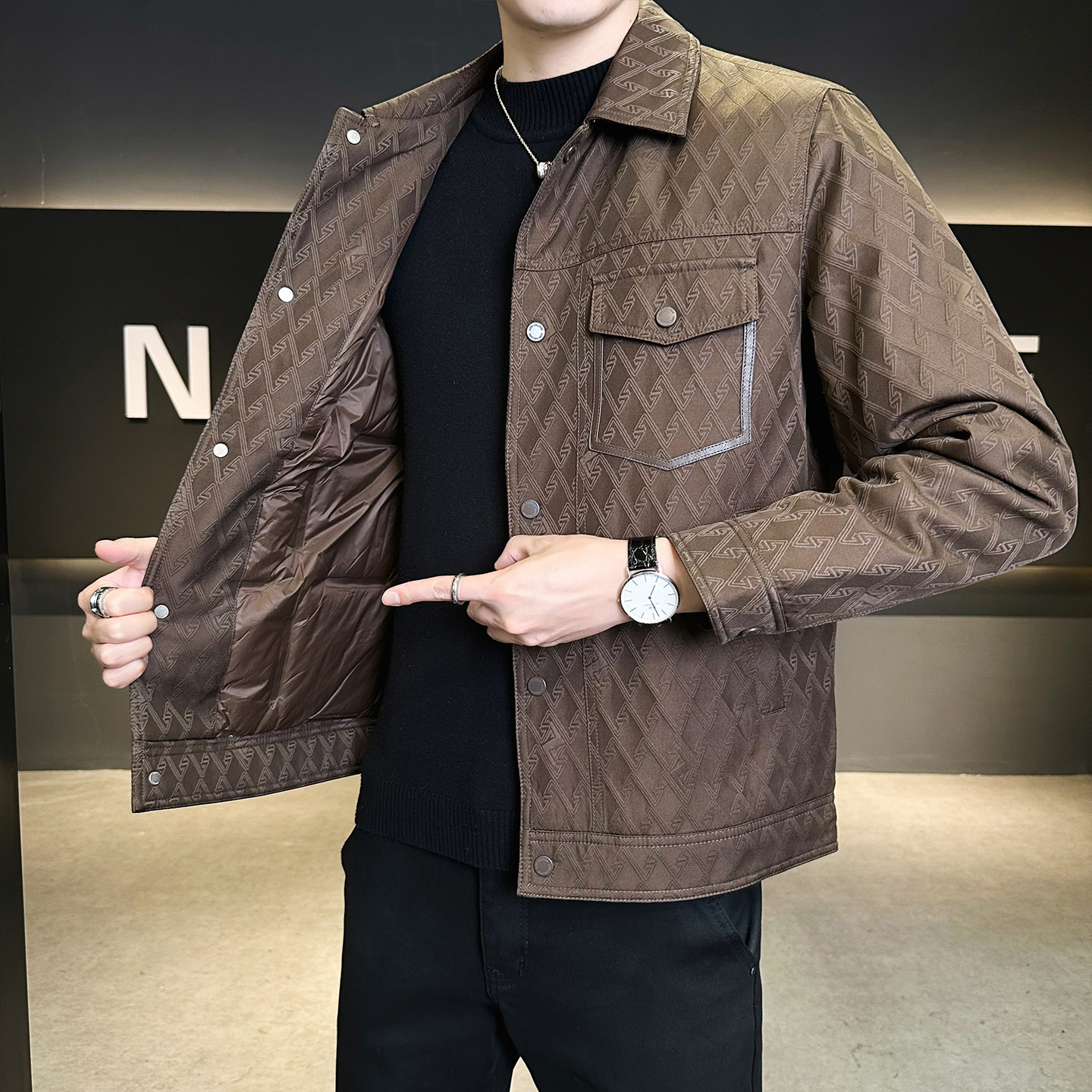 标90绒冬季轻薄羽绒服男士2025新款保暖外套男B320-25999-P215,男装羽绒服,电商B320