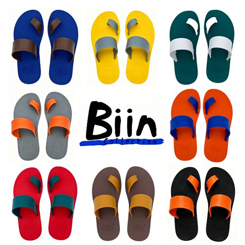 Biincollection男士泰国进口橡胶沙滩耐磨外穿防水防臭夹拇指拖鞋