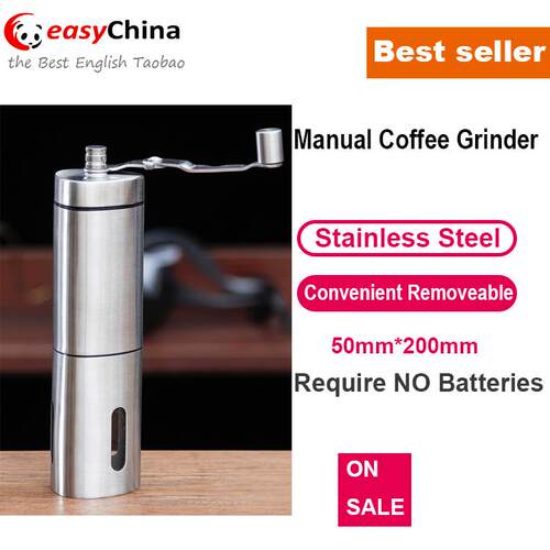 coffee beans grinder manual hand crank mill ajustable burr
