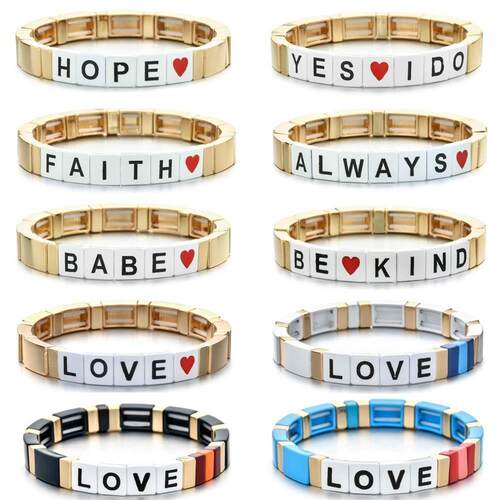 New Hot Custom Tile Bracelet Charms Love Heart Handmade Wome