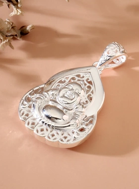 8545号足银999火焰佛公吊坠手工DIY花丝吊坠项链挂坠配饰直播爆款