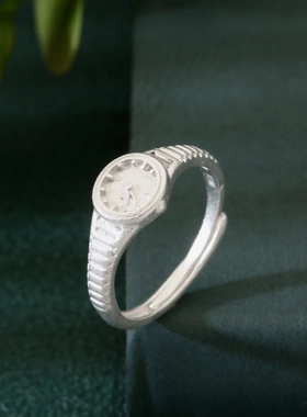 8188号990足银定格520表白戒指银色手表戒指送女友直播爆款
