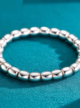 7108号足银999半实心银珠手串老型珠手链手串无相圆珠文玩手链