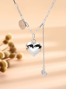 8563号足银990  LUCK笑脸爱心项链流苏套链时尚链直播引流爆款