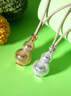 8591号足银990闷声富贵挂件花丝葫芦项链金色银色财神银饰项链