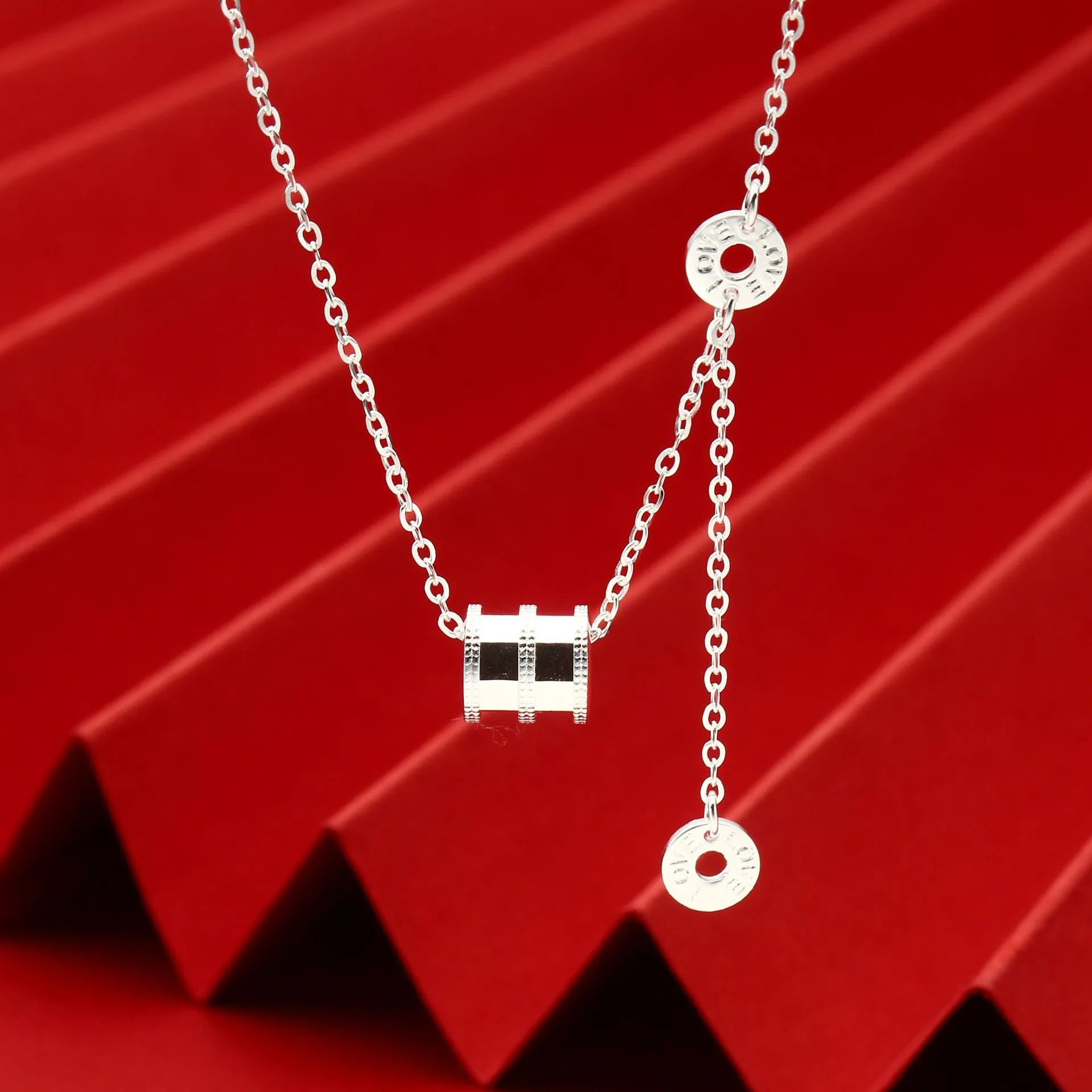 7750号足银999.9碎冰冰小蛮腰流苏项链轻奢小众锁骨国风项链爆款