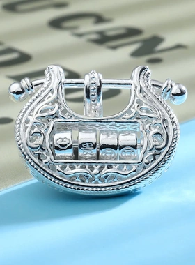 8573号足银990花丝平安富贵吊坠气质大小号锁包送女友情人礼物