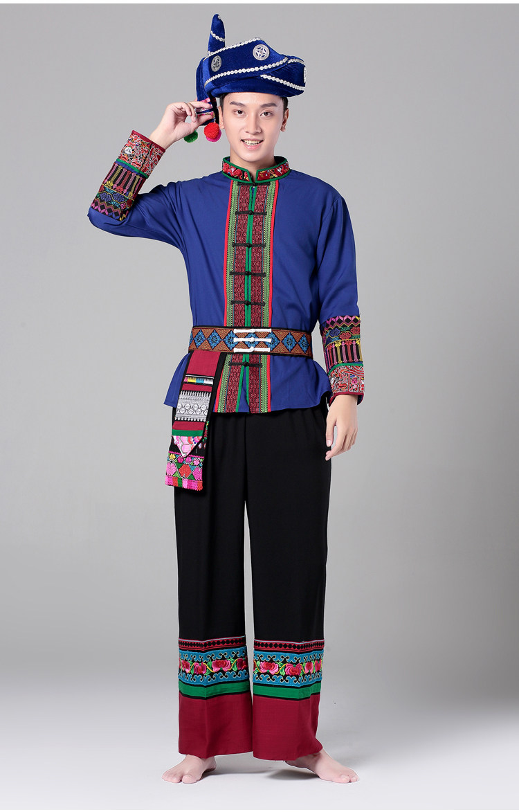 212昆明发货迪庆普米族男服族云南少数民族傈僳本地生活舞蹈服装