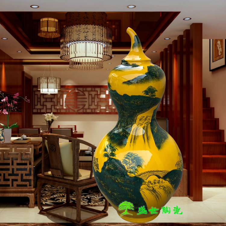景德镇中式风家居客厅落地花瓶
