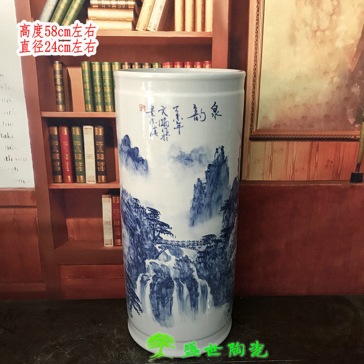 景德镇陶瓷器落地花瓶青花瓷摆设