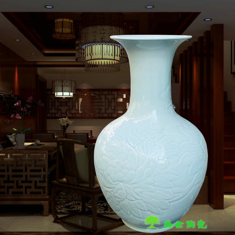 景德镇台面雕刻中式风落地花瓶