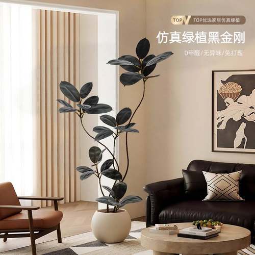 橡皮树仿真绿植轻奢客厅仿生植物