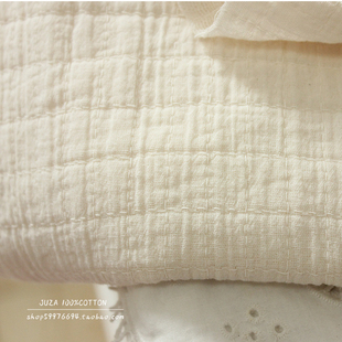 原棉提花草木染婴儿级a类双层纱纯棉布料手工床品布料面料