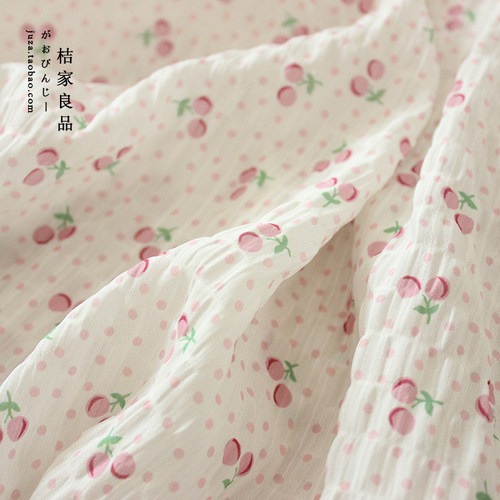 森系连衣裙雪纺褶皱布料汉服面料