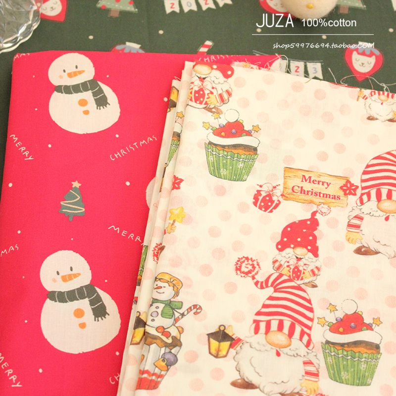 桔家圣诞快乐高支高密纯棉