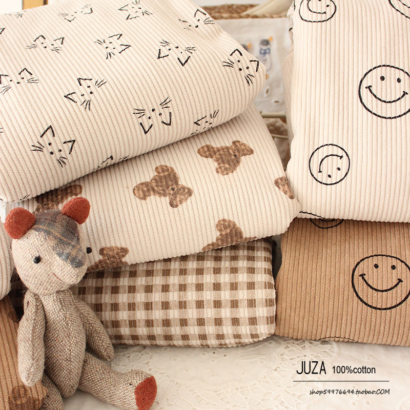 桔家灯芯绒衣服手工日韩ins