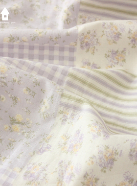 紫色系母婴a类纯棉双层纱布料衣服床品手工发圈布料全棉浴巾面料
