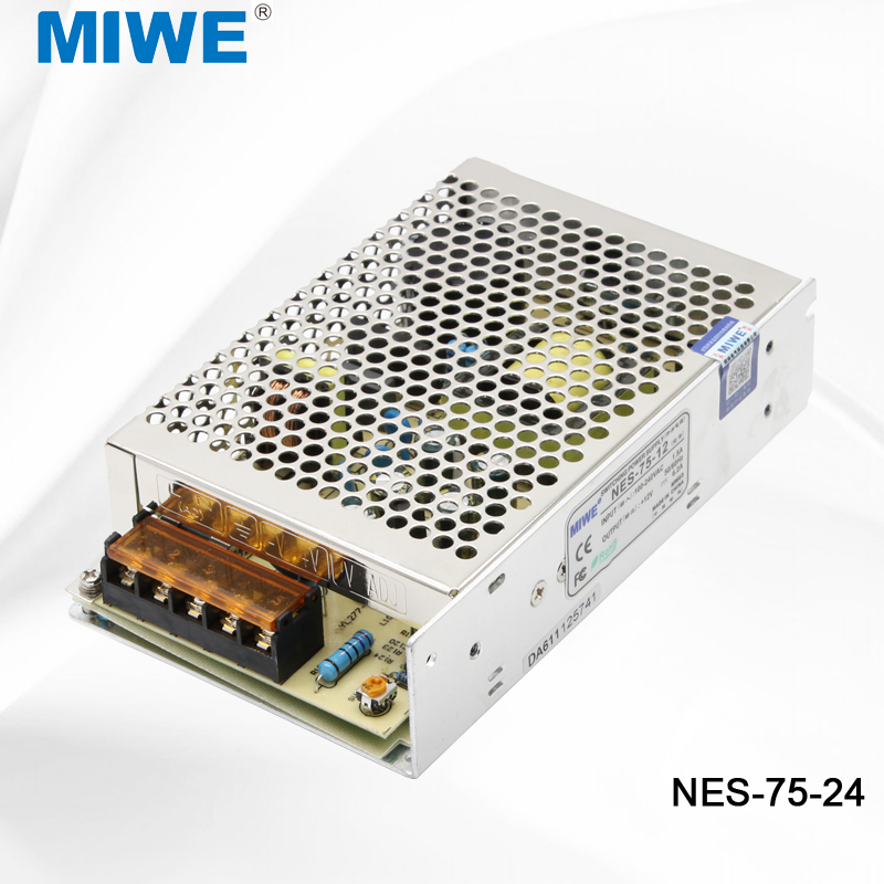 MIWE麦纬电源24V3.2A NES-75-24工控电源24V电源LED电源直流变压