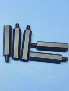 环保原色/黑色尼龙六角螺纹(M4)间隔柱,隔离柱,支撑柱GHTS-MF系列