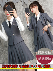 Школьная форма 学院风西装套装女春秋气质学生校服jk制服幼儿园老师工作服百褶裙