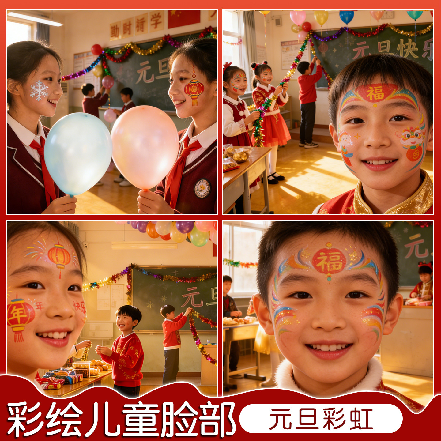 马利面部彩绘儿童脸部工具颜料套装安全无毒人体彩绘可水洗水溶性无异